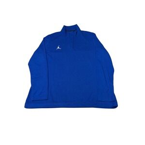 Jordan Brand Mens XL Royal Blue Dri-FIT Quarter Zip Pullover Jumpman Logo Top